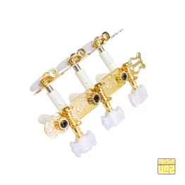 Par De Tarraxa Violão Nylon Pino Grosso Dourada Borboleta