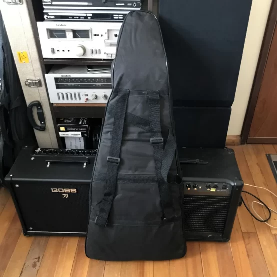Capa Bag Mochila Para Guitarra Acolchoada Triangular Usada - Imagem 2