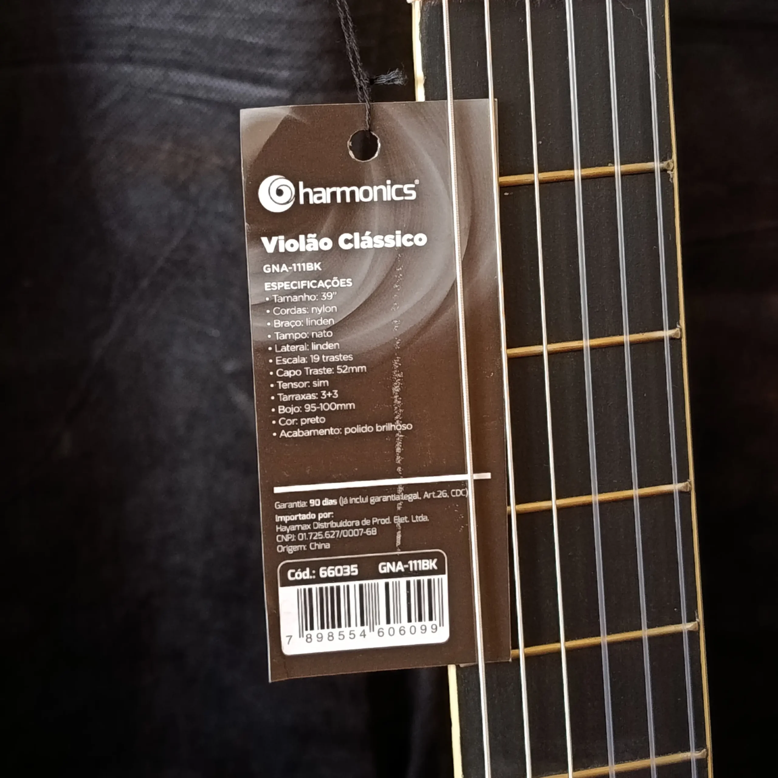 Violão Nylon Harmonics GNA111 Acústico Clássico Preto Produto Novo - Imagem 11